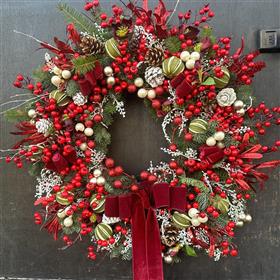 fwthumbRed Christmas door wreath Lilys Flowers Lightwater.jpg
